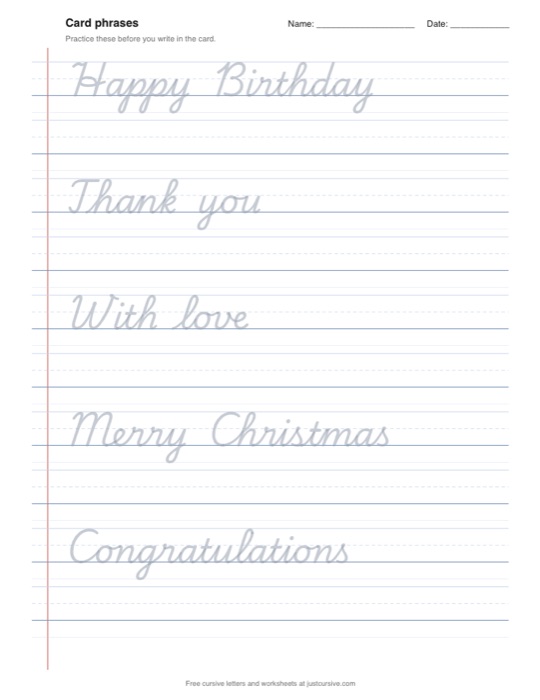 Words pack page: card phrases like Happy Birthday
